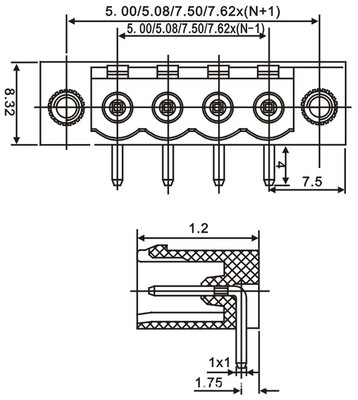【優質5.08帶耳插撥式插針插座】價格,廠家,圖片,連接器,慈溪市逍林潤豐模具加工店-